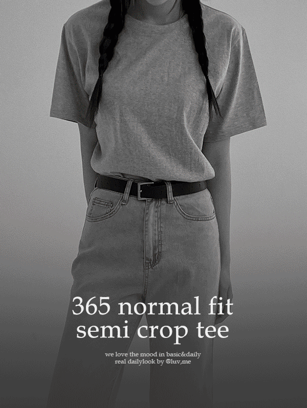 [MADE] 365 보통핏 세미크롭 티셔츠 | 럽미